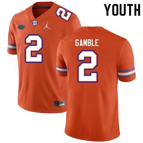 Youth #2 Kemore Gamble Florida Gators College Football Jerseys Sale-Orange - Click Image to Close